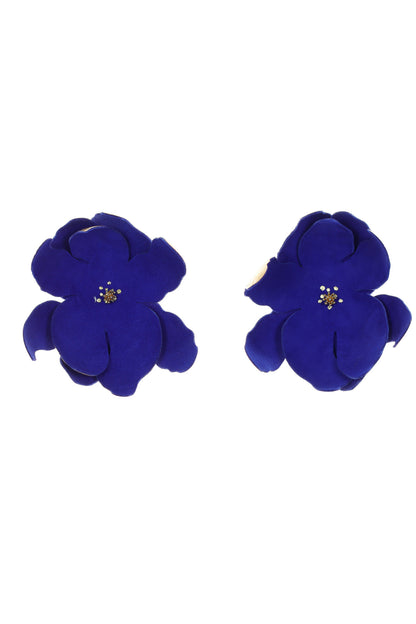 Cercei Soapte la ureche - Albastru electric + Auriu