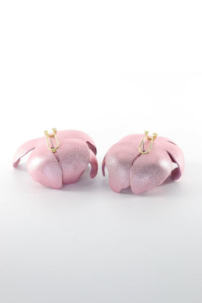 Cercei Soapte la ureche - Roz metalic + Roz