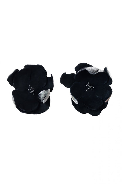 Cercei Soapte la urechi - Negru + Argintiu