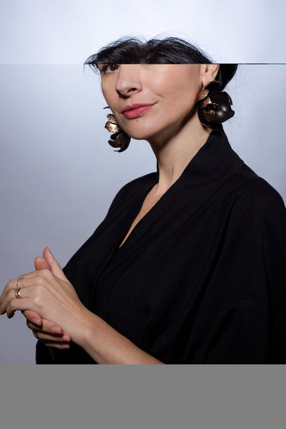 Cercei Soapte la urechi - Maro inchis + Bronz