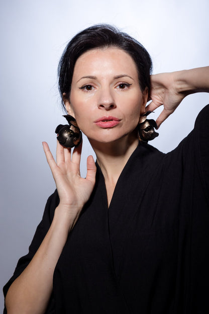 Cercei Soapte la urechi - Maro inchis + Bronz