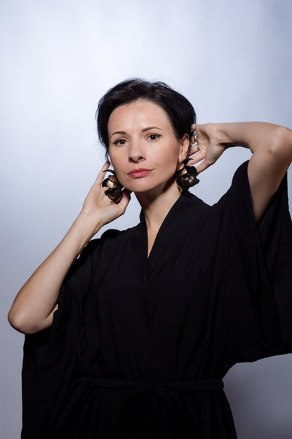 Cercei Soapte la urechi - Maro inchis + Bronz