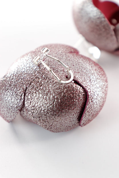 Cercei Soapte la urechi - Duo grena cu argintiu