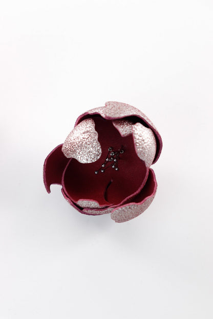 Cercei Soapte la urechi - Duo grena cu argintiu