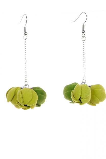 Cercei Trandafir Trio - Verde