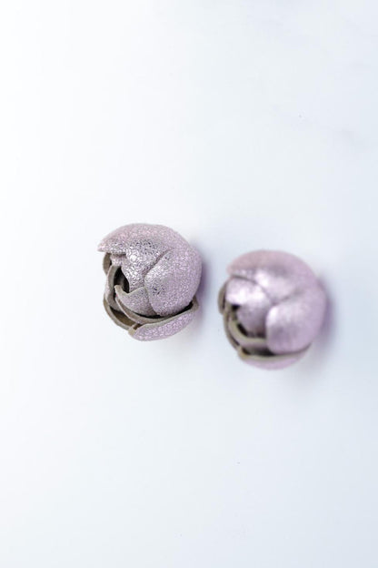 Cercei Trandafir - Roz pal cu sclipici