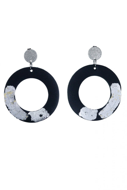 Cercei unicat cerc cu foite de aur aplicate