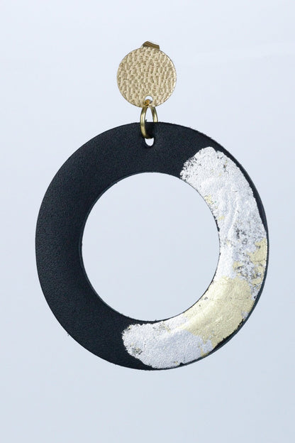 Cercei unicat cerc cu foite de aur aplicate