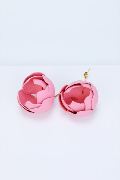 Cercei din piele - Roz pal