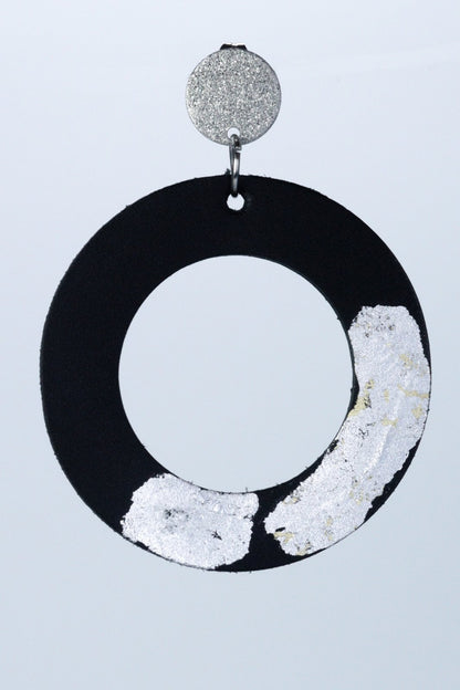 Cercei unicat cerc cu foite de aur aplicate