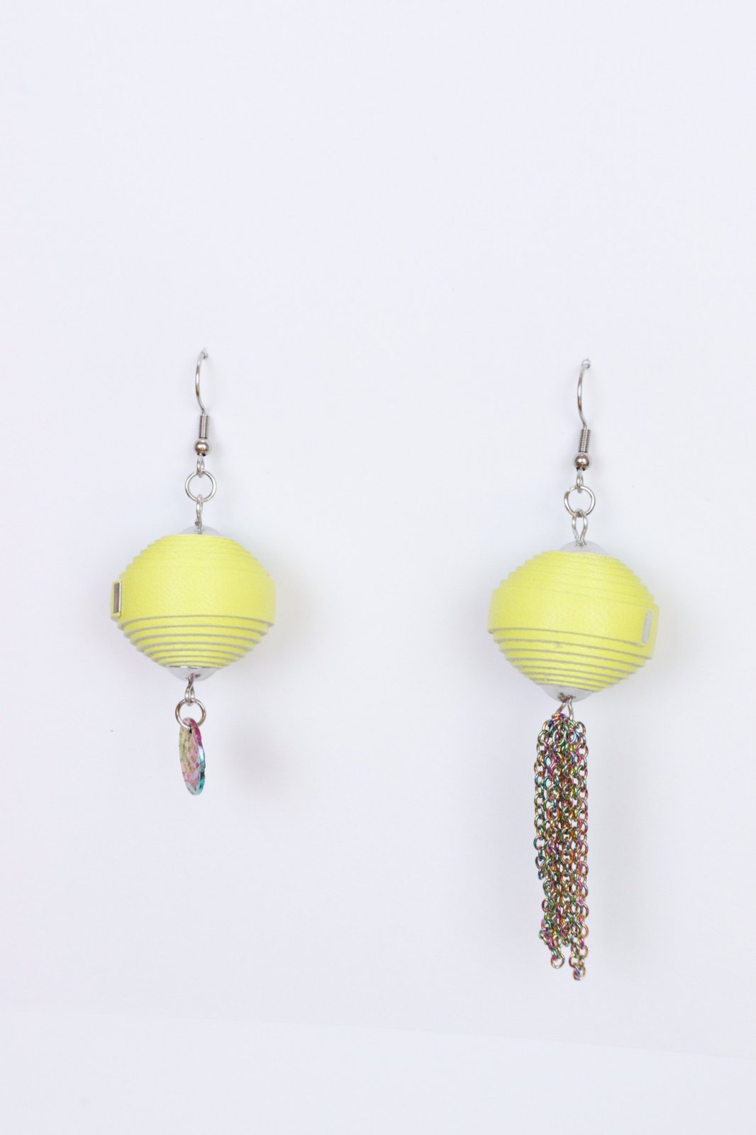 Unique asymmetrical Leatherbonbon earrings