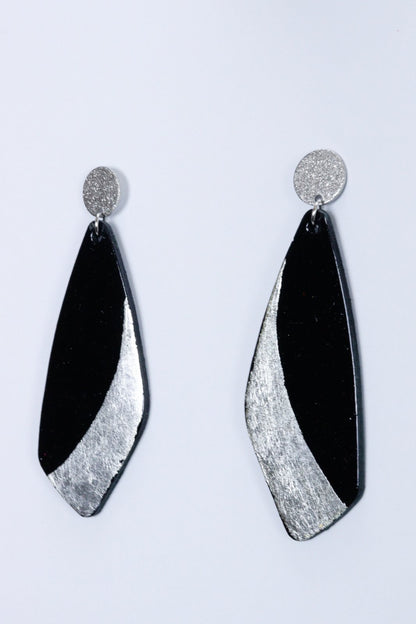 Cercei unicat cu foite de aur aplicate