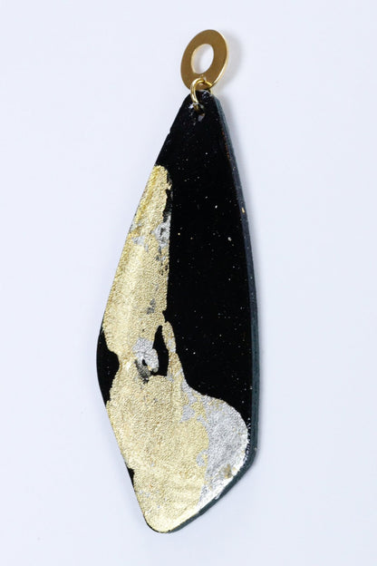 Cercei unicat cu foite de aur aplicate