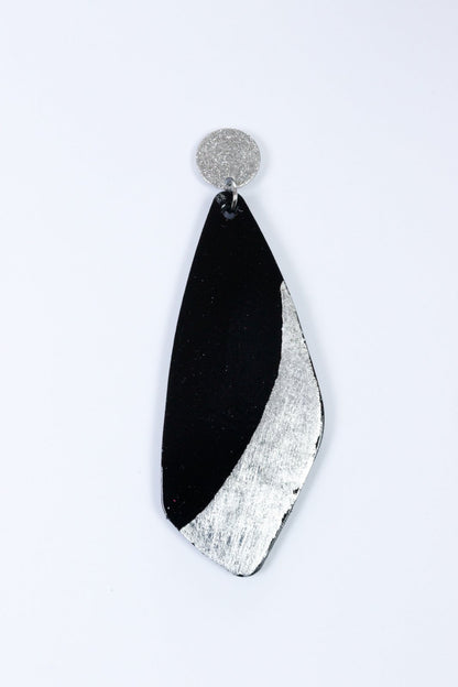 Cercei unicat cu foite de aur aplicate