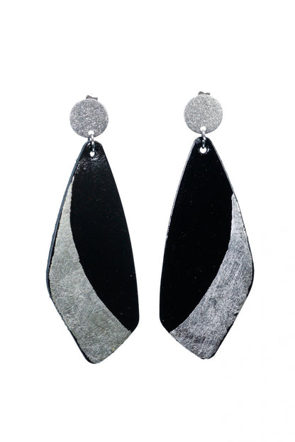 Cercei unicat cu foite de aur aplicate