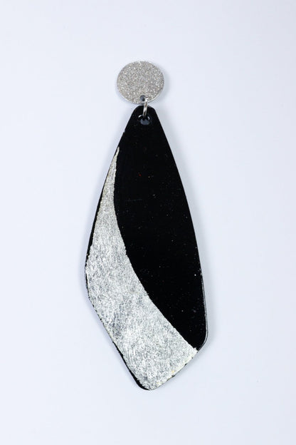 Cercei unicat cu foite de aur aplicate