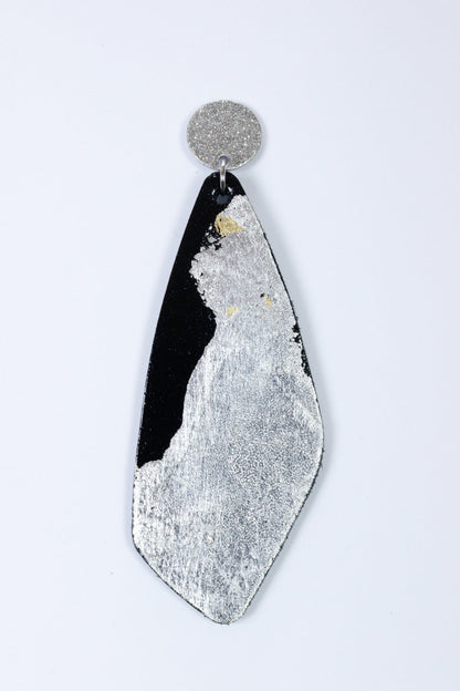 Cercei unicat cu foite de aur aplicate