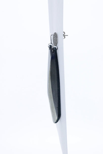 Cercei unicat cu foite de aur aplicate