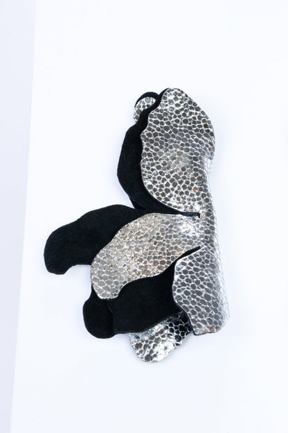 Cercei unicat - Argintiu cu negru