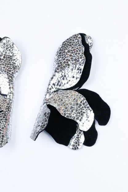 Cercei unicat - Argintiu cu negru