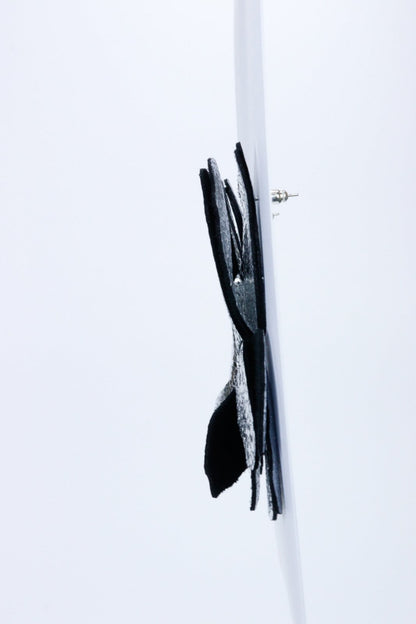 Cercei unicat - Argintiu cu negru