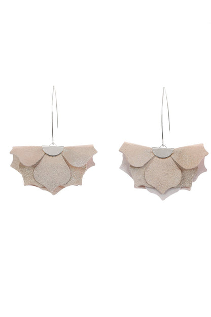 Cercei Urban Petals - Bej cu sclipici