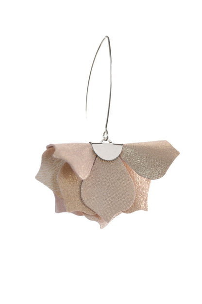 Cercei Urban Petals - Bej cu sclipici