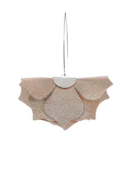 Cercei Urban Petals - Bej cu sclipici