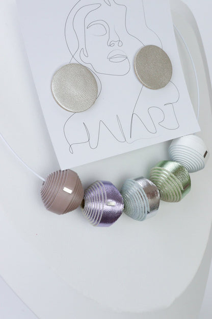 Colier + cercei (554) din piele