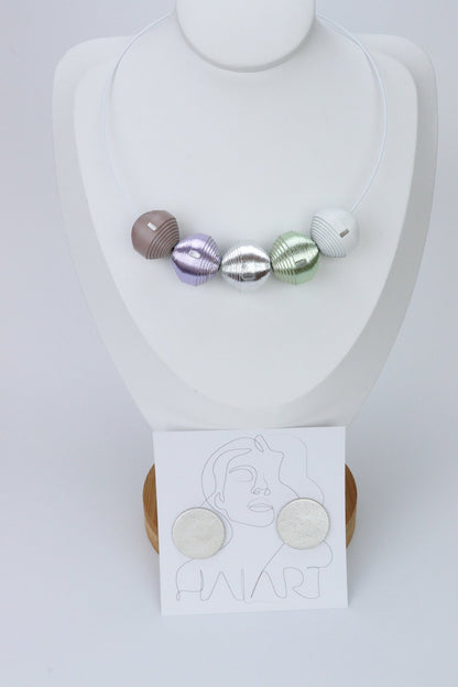 Colier + cercei (554) din piele