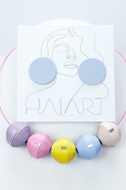 Pastel Sunset - Colier + cercei (599) din piele