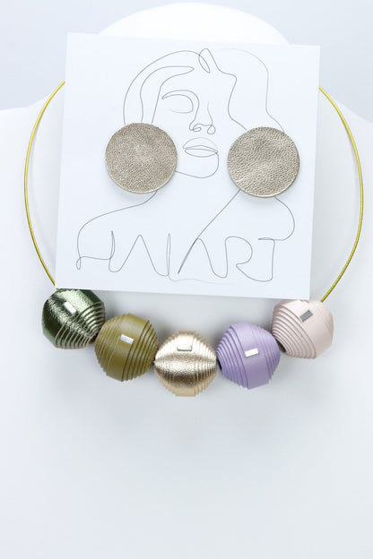 Colier + cercei (591) din piele