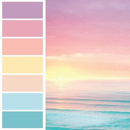 Pastel Sunset - Colier + cercei (599) din piele