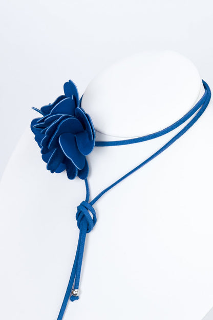 Colier choker floare - Albastru
