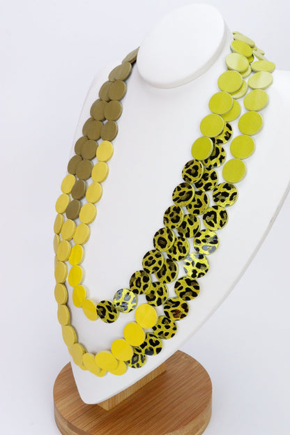 Colier din piele cu cercei geometrici, unicat