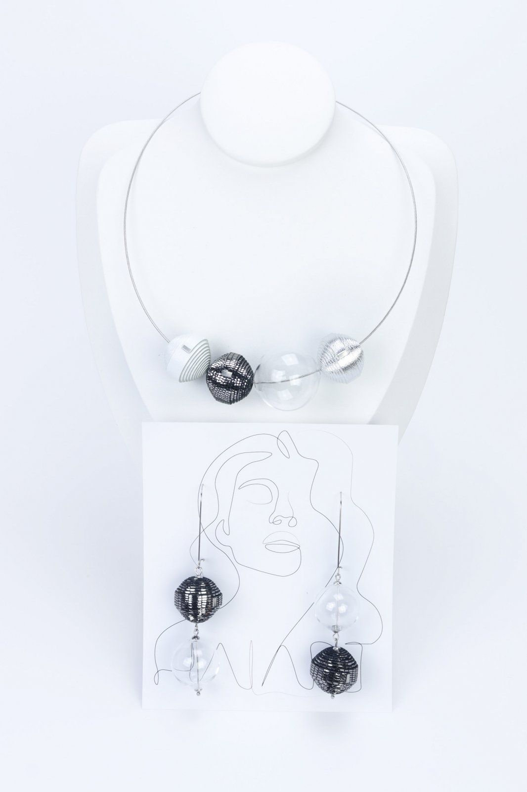 "Let me shine" necklace and earrings set 2 - Unique