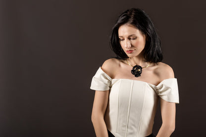 Colier bujor, baza fixa din otel inoxidabil