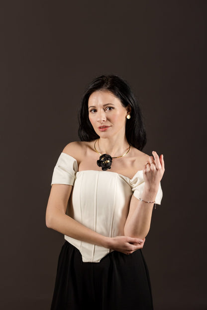 Colier bujor, baza fixa din otel inoxidabil