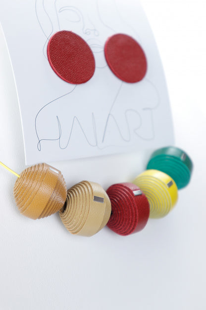 Set colier Leatherbonbon si cercei (111) din piele