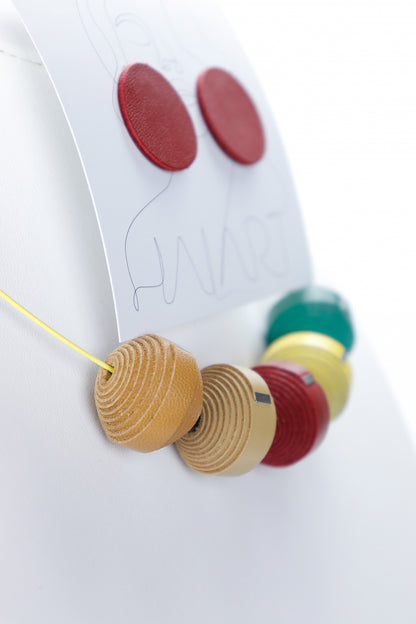 Set colier Leatherbonbon si cercei (111) din piele