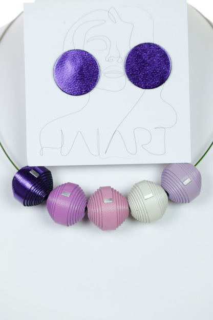 Set Cercei + Colier Leatherbonbon LAVANDA (225)