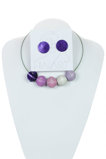 Set Cercei + Colier Leatherbonbon LAVANDA (225)