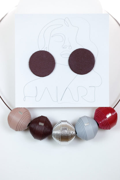 Set Colier + Cercei (228) din piele