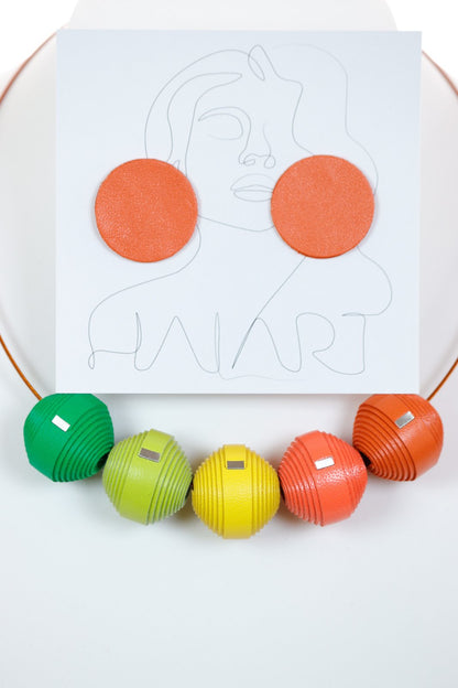 Set Colier Leatherbonbon + Cercei (243) din piele