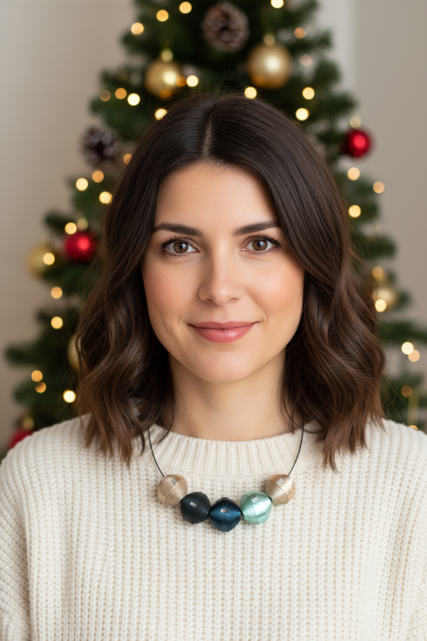 Colier Leatherbonbon (267) pe model - frontal