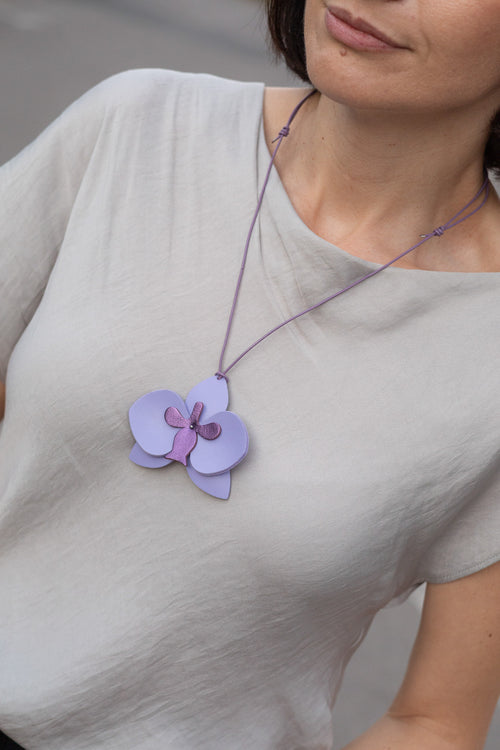 Orchid Necklace - Lavender & Violet