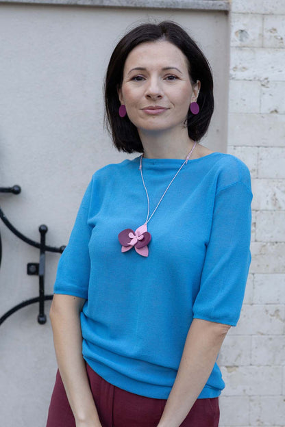 Orchid Necklace - Pink & Burgundy