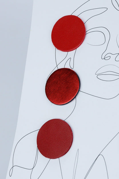 Set 3 perechi cercei cerc - Rosu