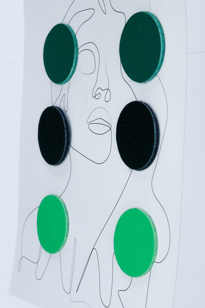 Set 3 perechi cercei cerc - Verde