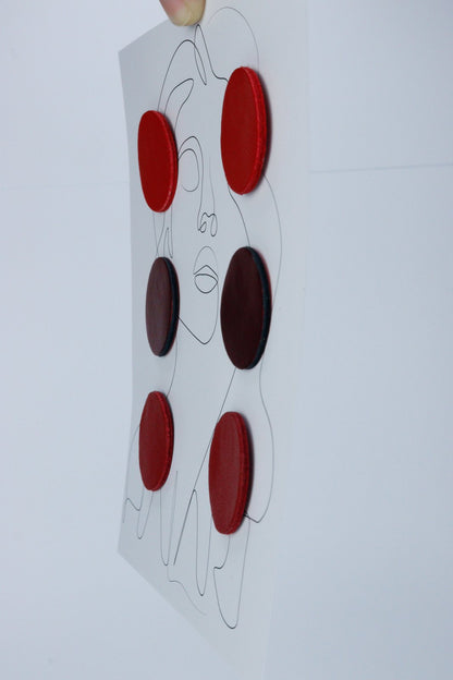 Set 3 perechi cercei cerc - Rosu